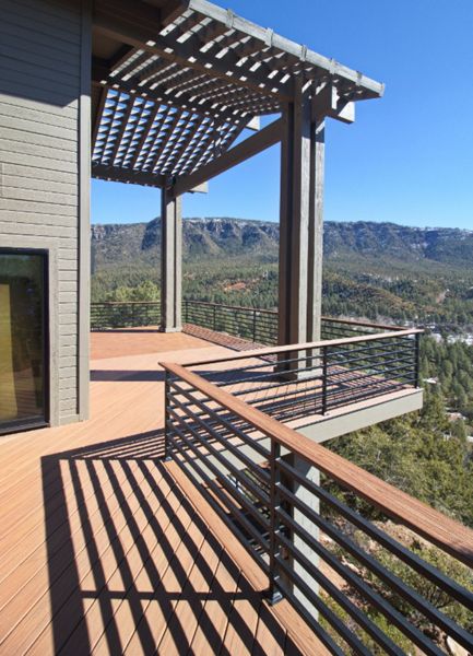 Pine, AZ sky-high "Tiki Torch" deck with drinks rail