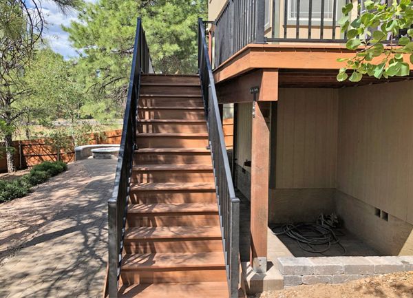 Trex Tiki Torch and Trex Signature Railing