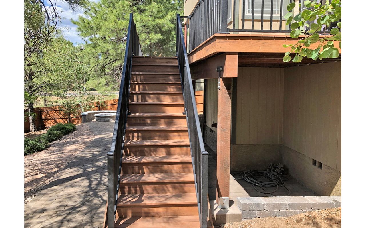 Trex Tiki Torch and Trex Signature Railing