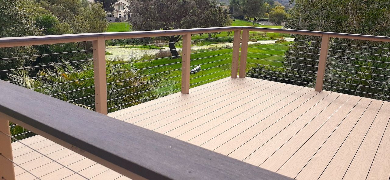 Deck in Carmel Valley with Stainless Steel Cable Railing