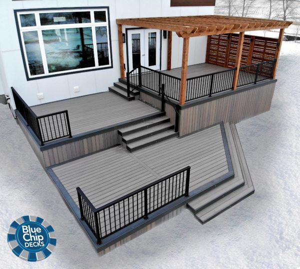 Tree-Tier Trex Enhance Naturals Deck With Rocky Harbour Decking & Clam Shell Fascia