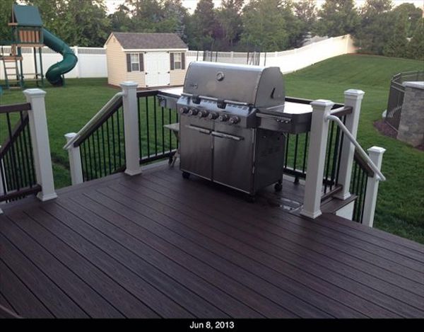 Lava Rock with Trex railing