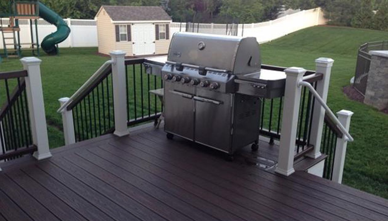 Lava Rock with Trex railing