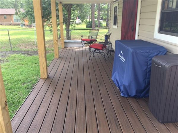 Trex Transcend porch area provides some great relaxing and entertaining room