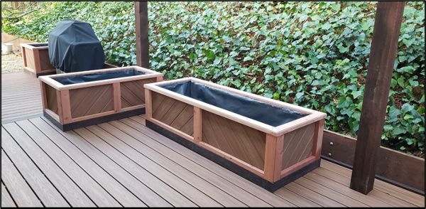 Custom planter boxes, Trex Transcend Tropicals Tiki Torch