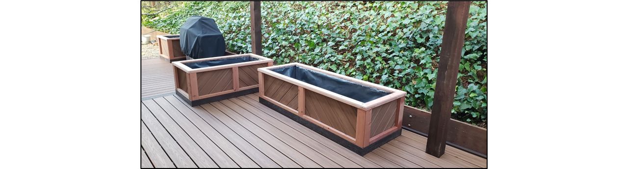 Custom planter boxes, Trex Transcend Tropicals Tiki Torch