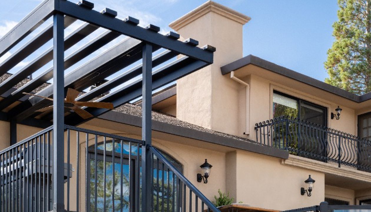 Biscayne Deck, cladding and stairs with steel pergola