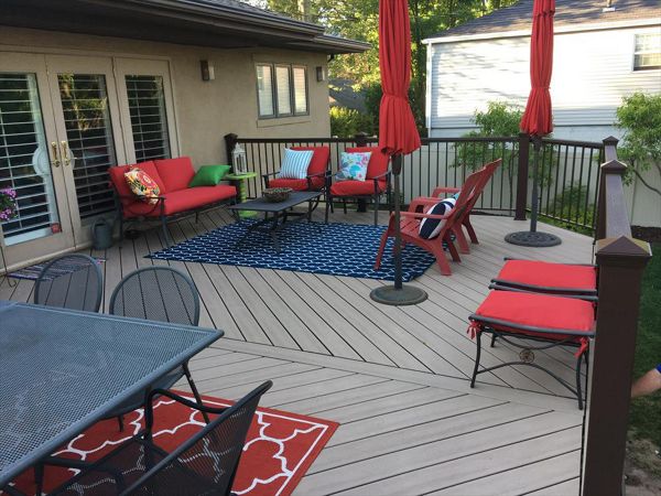 rope swing decking with a chevron