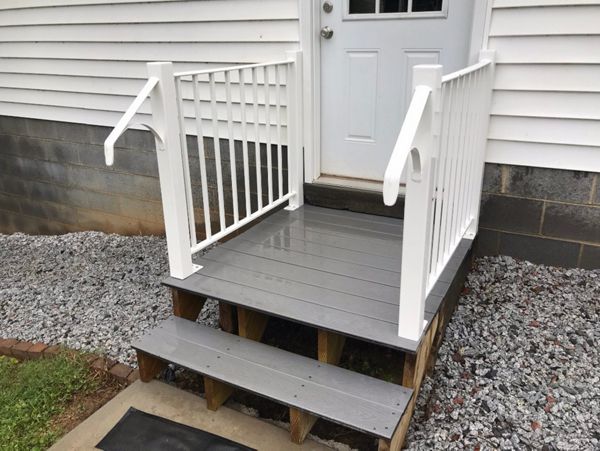 Trex Select Pebble Grey porch is a split resistant welcome home