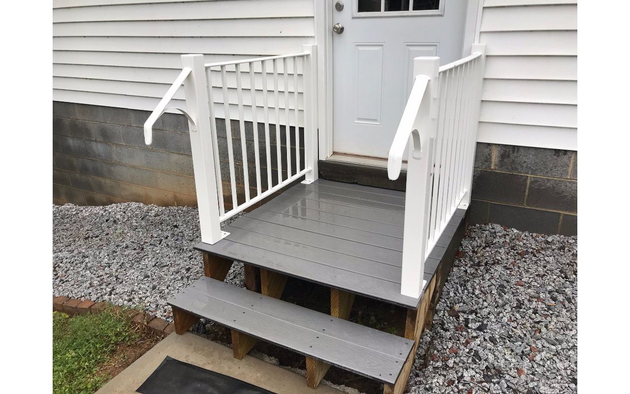 Trex Select Pebble Grey porch is a split resistant welcome home
