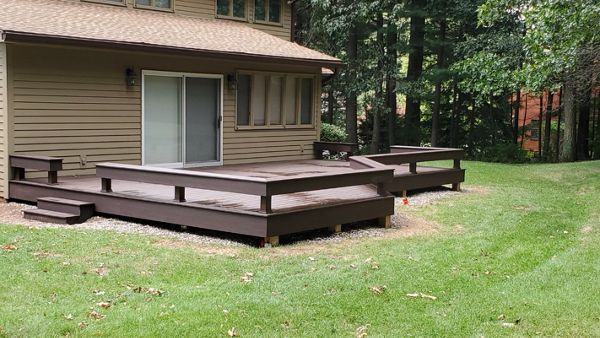 Vintage lantern deck and bench