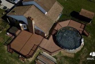Multi colored multi level pool deck in Danville IL.