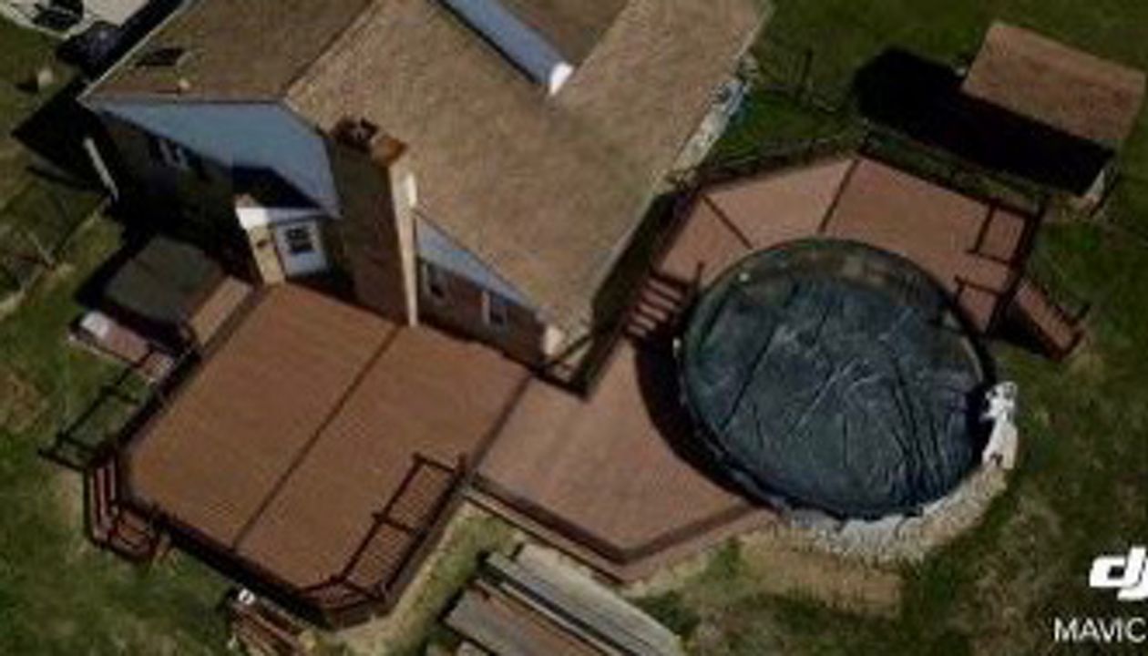 Multi colored multi level pool deck in Danville IL.