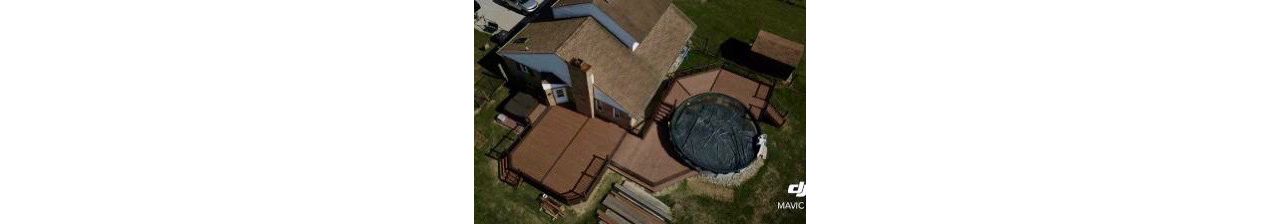 Multi colored multi level pool deck in Danville IL.