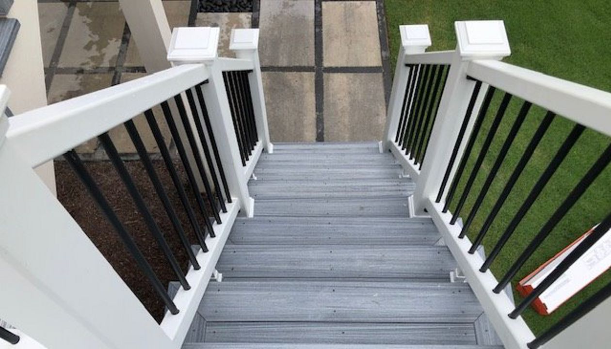 Trex Enhance Naturals Foggy Wharf stairs will stay splinter free