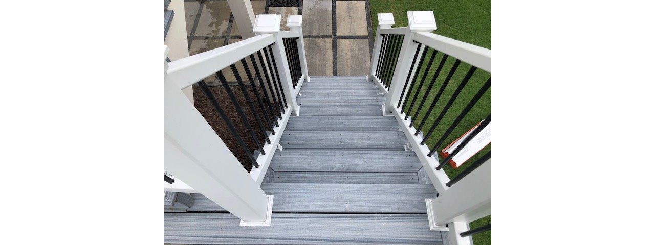 Trex Enhance Naturals Foggy Wharf stairs will stay splinter free