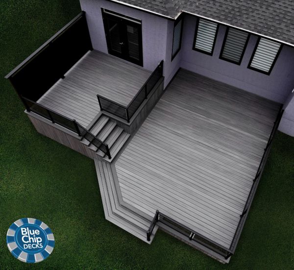 Trex Transcends Deck With Island Mist Decking & Clam Shell Lights