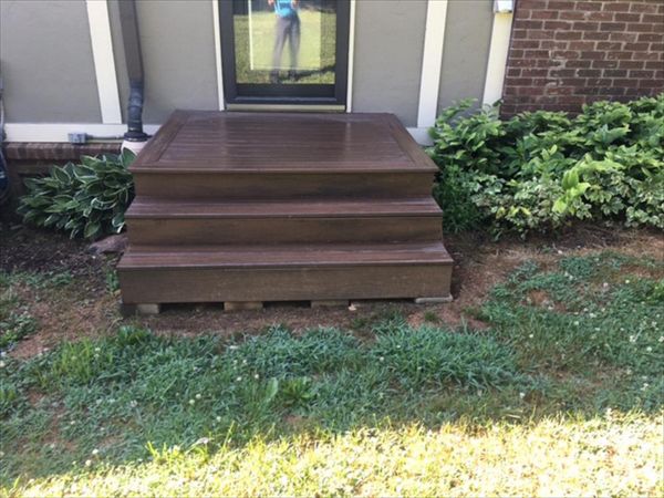 Even this small landing & stair area benefits from Trex Transcend porch