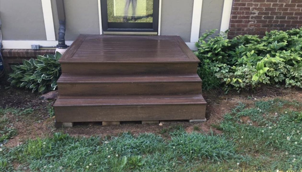 Even this small landing & stair area benefits from Trex Transcend porch