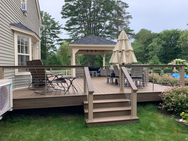 Pavillion, Toasted Sand,Rope Swing railing w/Stainless Steel cable