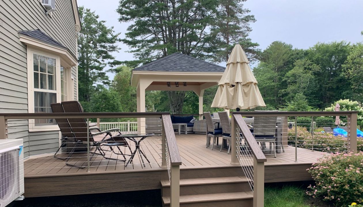 Pavillion, Toasted Sand,Rope Swing railing w/Stainless Steel cable