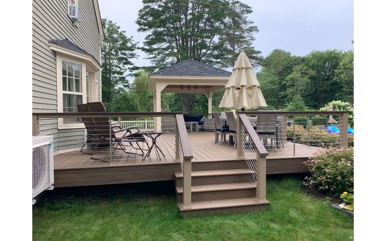 Pavillion, Toasted Sand,Rope Swing railing w/Stainless Steel cable