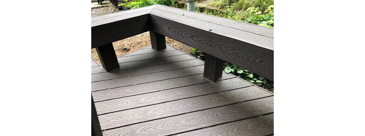 The Trex Select Woodland Brown benches are finished with fascia board & the supports are even clad so no wood is visible