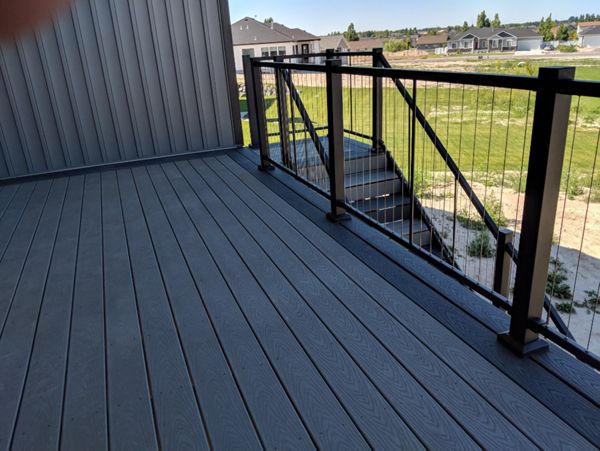 Trex Select Pebble Grey with Winchester Grey border