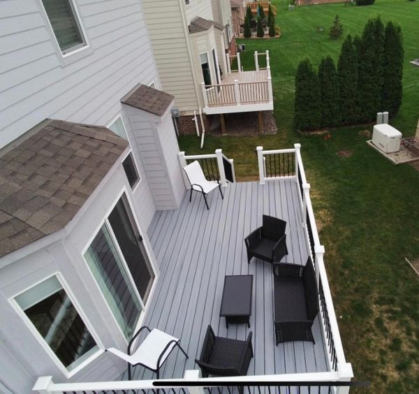 Installed both decks in picture-Trex Foggy Wharf