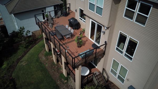 Trex Transcend Tiki Torch deck with double border in Trex Spiced Rum