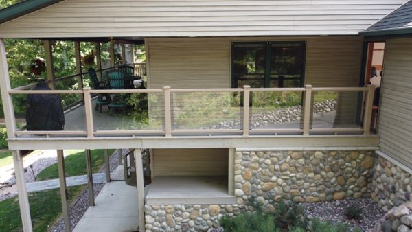 Trex Transcend Rope Swing with Transcend Rope Swing glass railing