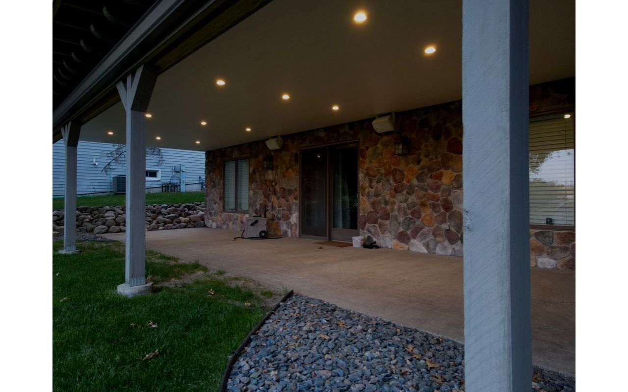 Light up your outdoor space with Trex LED soffit lighting and finish with a Trex white ceiling!
