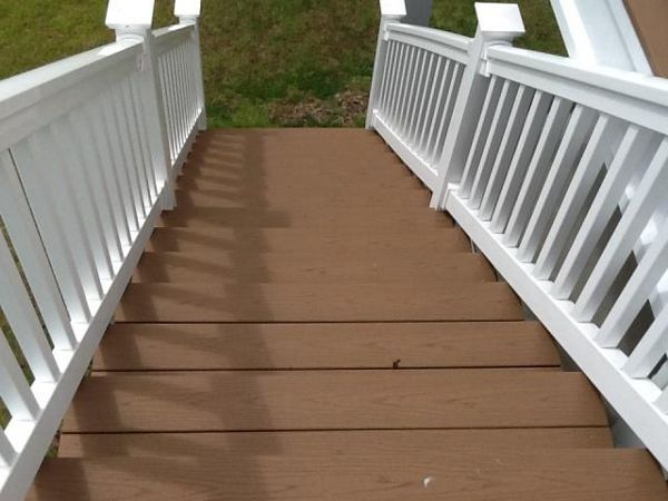Trex Beach Dune stairs are finished off with riser boards
