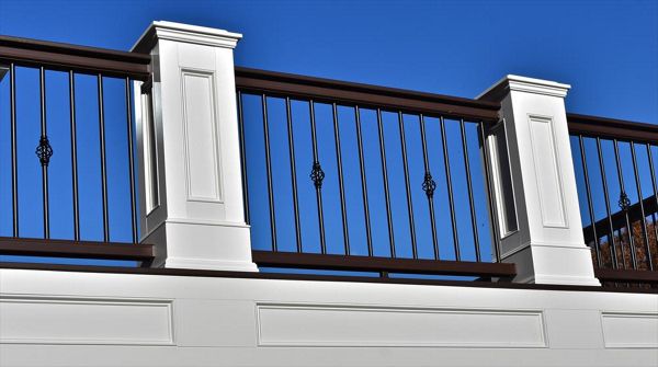 Trex Vintage Lantern Railing w/ Custom Columns