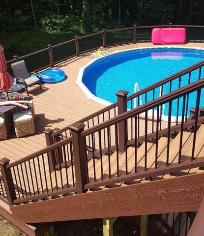 Trex Transcend - Tiki Torch with Vintage Lantern railing