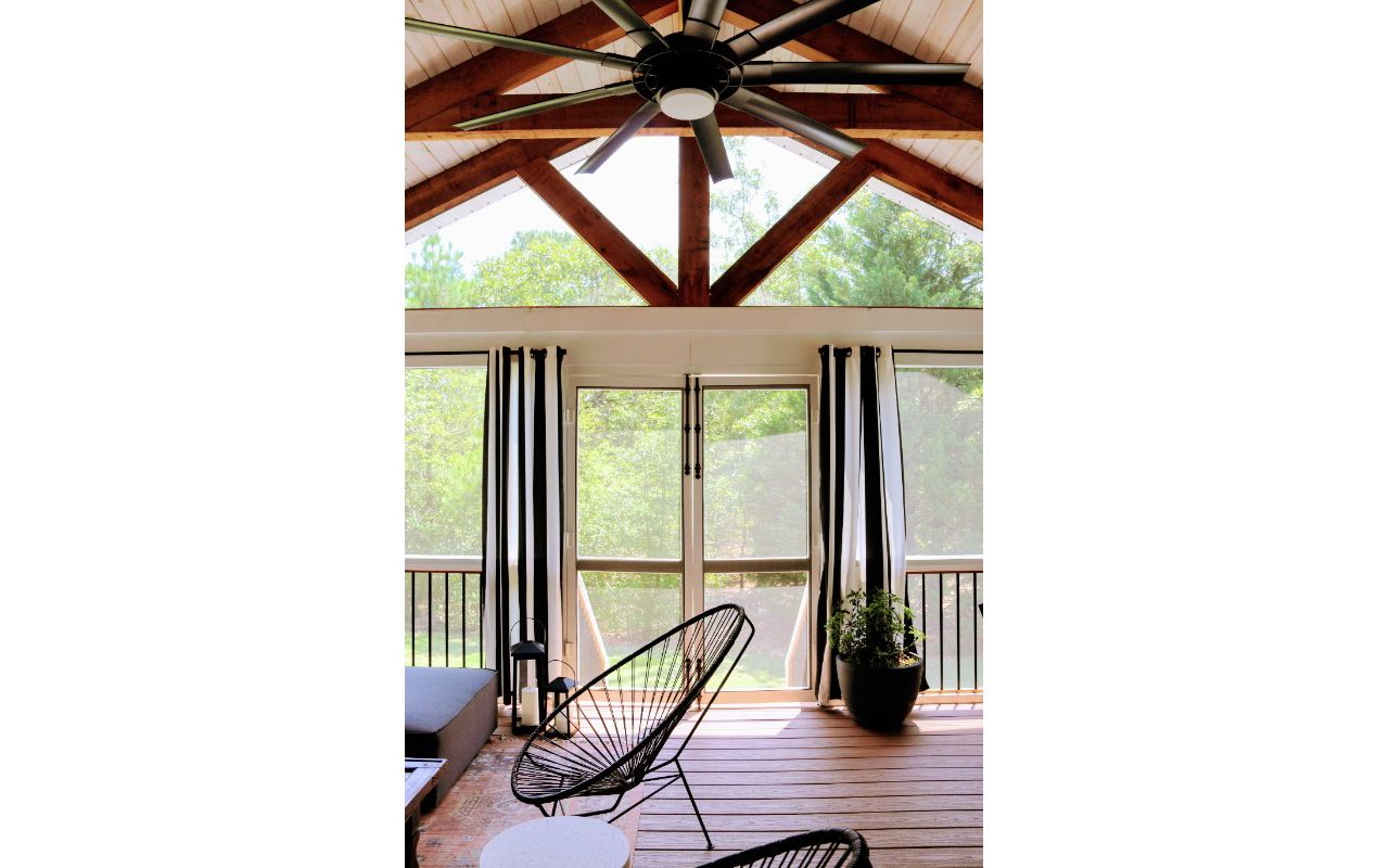 Exposed Beam, Trex Decking Outdoor Living Space