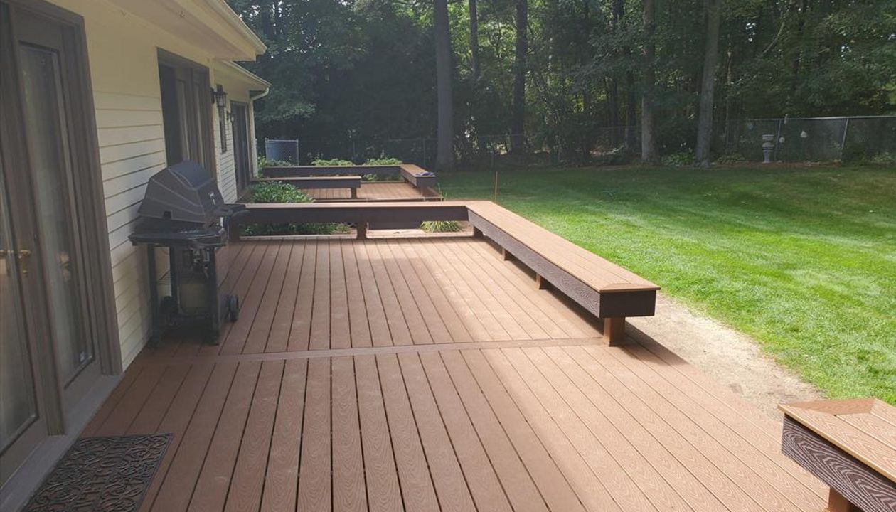 bench seats with Trex fascia