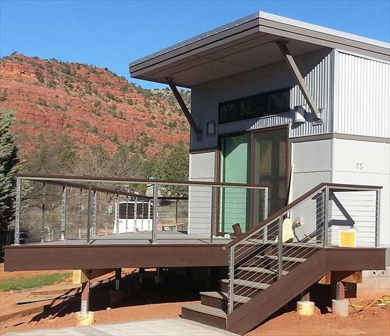 2 color deck with SS cable rail, Sedona AZ