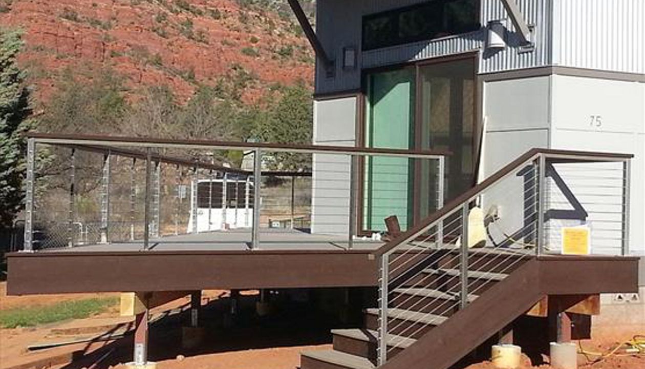 2 color deck with SS cable rail, Sedona AZ