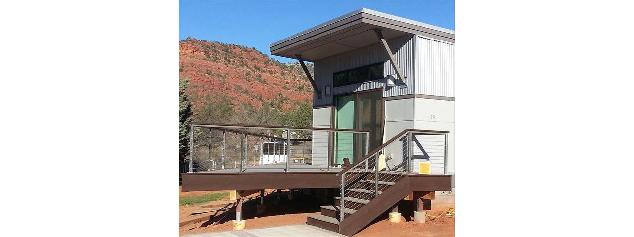 2 color deck with SS cable rail, Sedona AZ