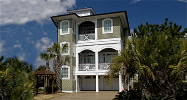 Beautiful custom porches on this home on Figure 8 Island, NC.