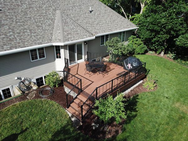 Transcend Decking - Tiki Torch main field with Lava Rock Picture frame/ fascia.