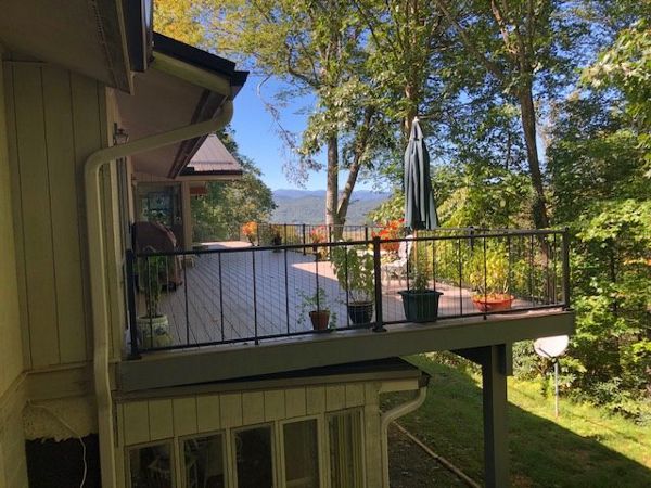 Massive Trex Enhance Naturals Rocky Harbor deck has great durability even in the mountains of western NC