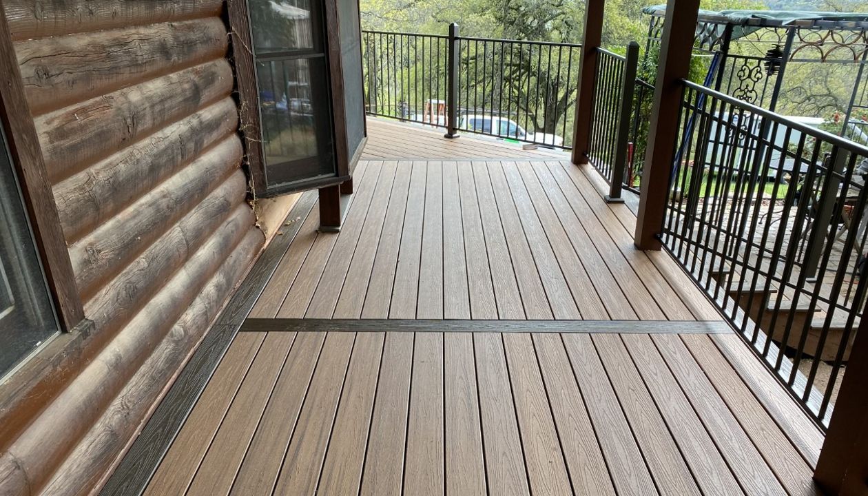 Tiki Torch Decking with Spiced Rum Boarder Placerville, CA