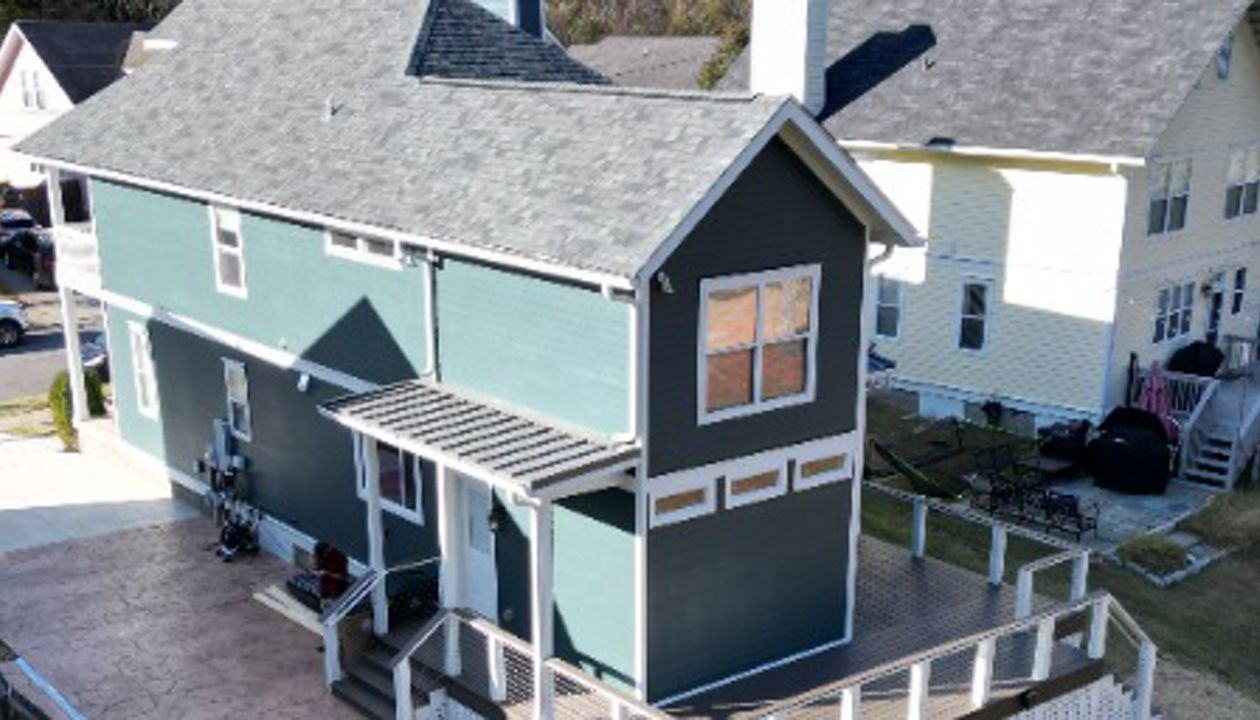 Custom wrap-around Trex deck