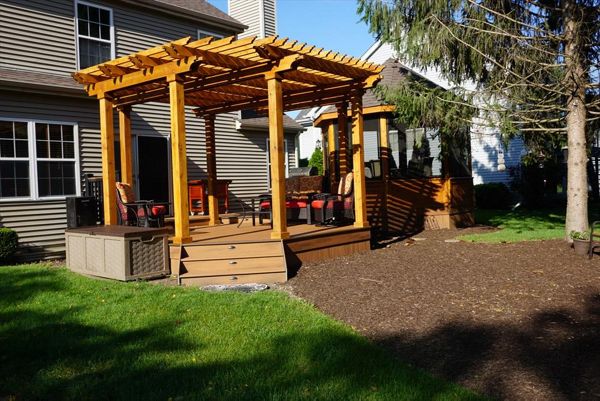 Trex Deck with cedar gazebo and Pergola