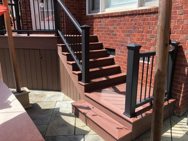 Trex Sunset Cove and Black Transcend railing