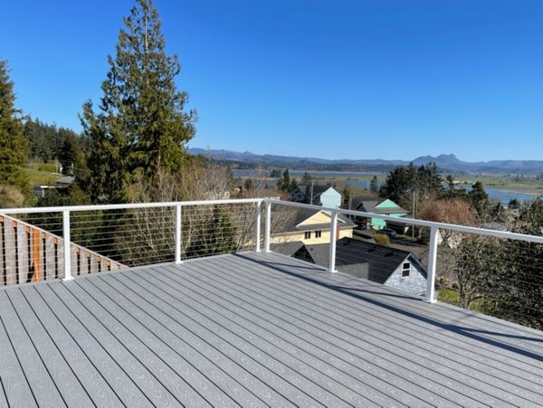 Pebble Gray decking and fascia, Astoria
