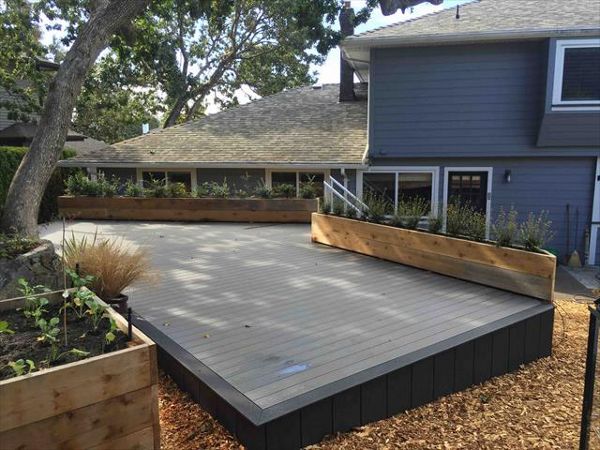 Garden deck under Oak Trees