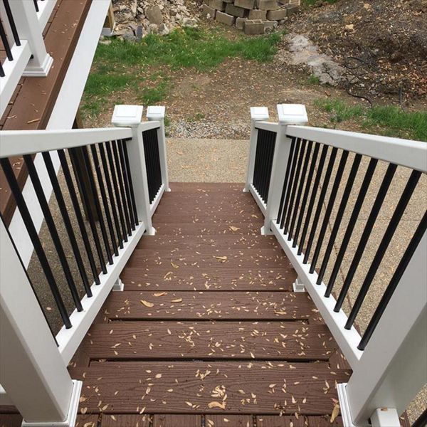 Saddle Brown Steps with Select Rail